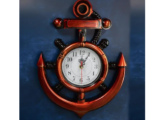 Red Anchor Wall Clock For Home